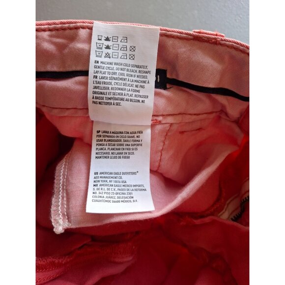 American Eagle Outfitters Chino Shorts Size 2 Pink Stretch Preppy Beach Tropical - Picture 6 of 9